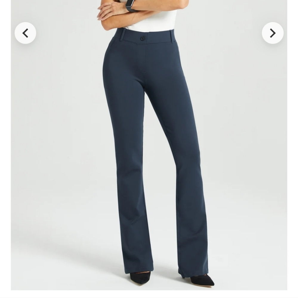Betabrand Navy Boot Cut Yoga Dress Pants
